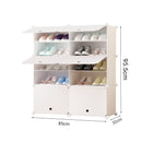 5 Tier 2 Column Shoe Rack Organizer White Stackable Storage Stand With Cover