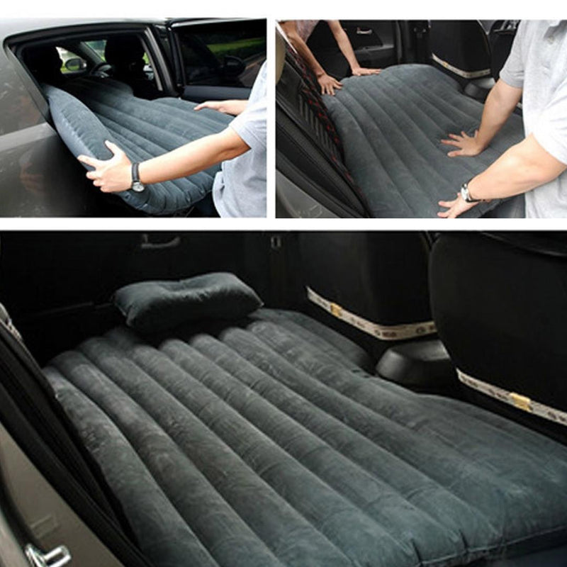 Inflatable Car Mattress Travel Camping Air Bed Portable Easy Clean Grey 138cm
