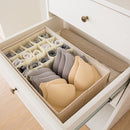 2X Beige Foldable Flip Top Underwear Storage Box Wardrobe Drawer Organizer