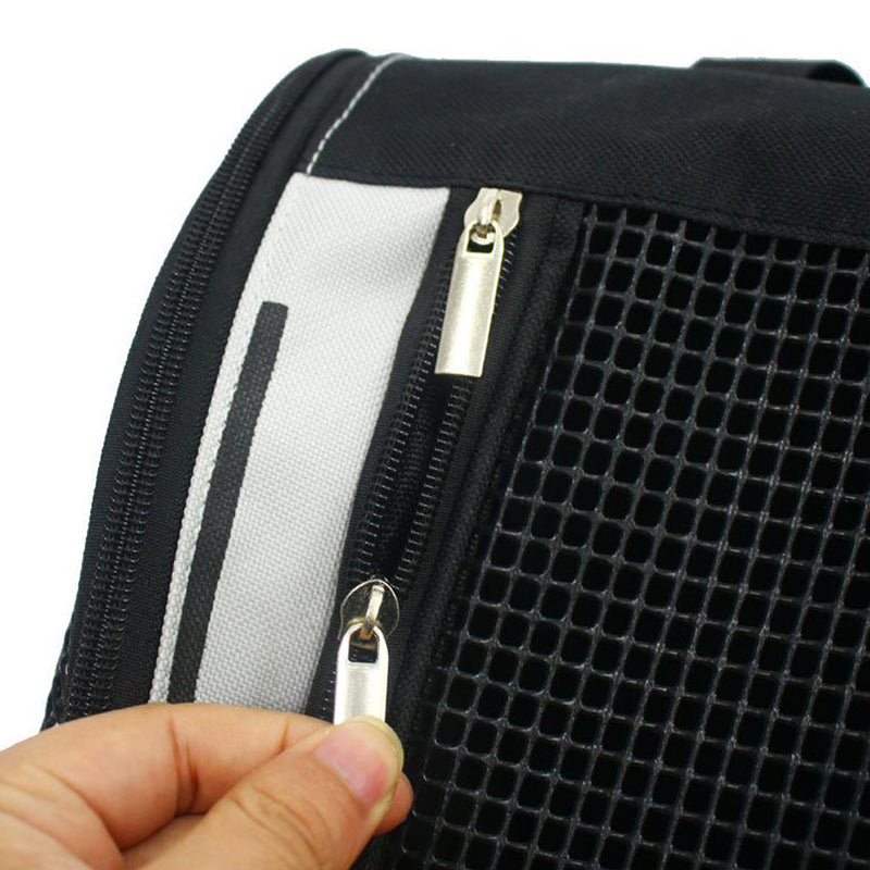 Red Pet Carrier Backpack Oxford Cloth Breathable Mesh Safety Travel Bag
