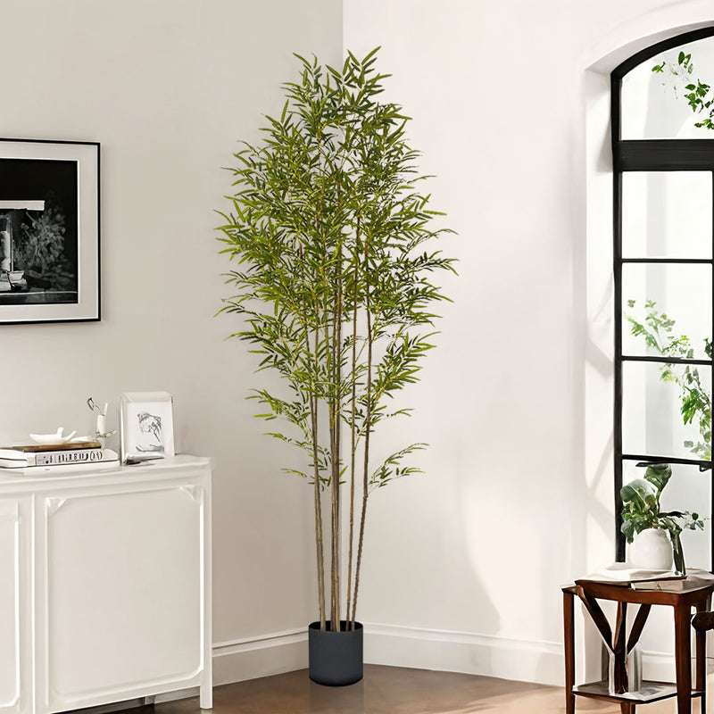2X 240cm Artificial Bamboo Plant Polyurethane 7 Branches Green