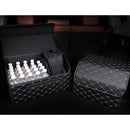 2X Leather Car Boot Trunk Organizer Foldable Black Gold Stitch Small 30cm
