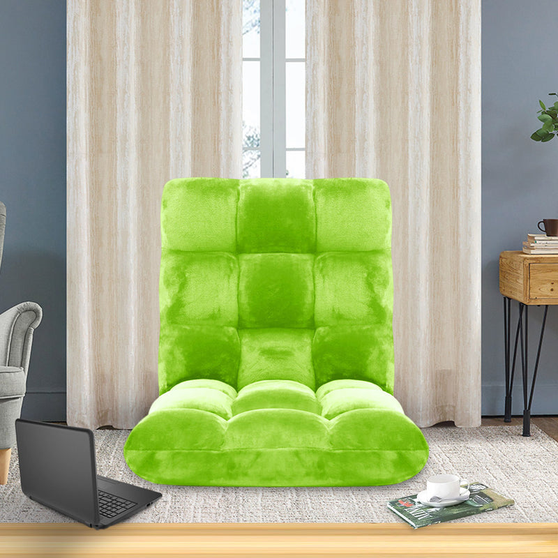 4X Folding Floor Recliner Cushion 100cmX45cmX8cm Memory Foam 6 Position Green