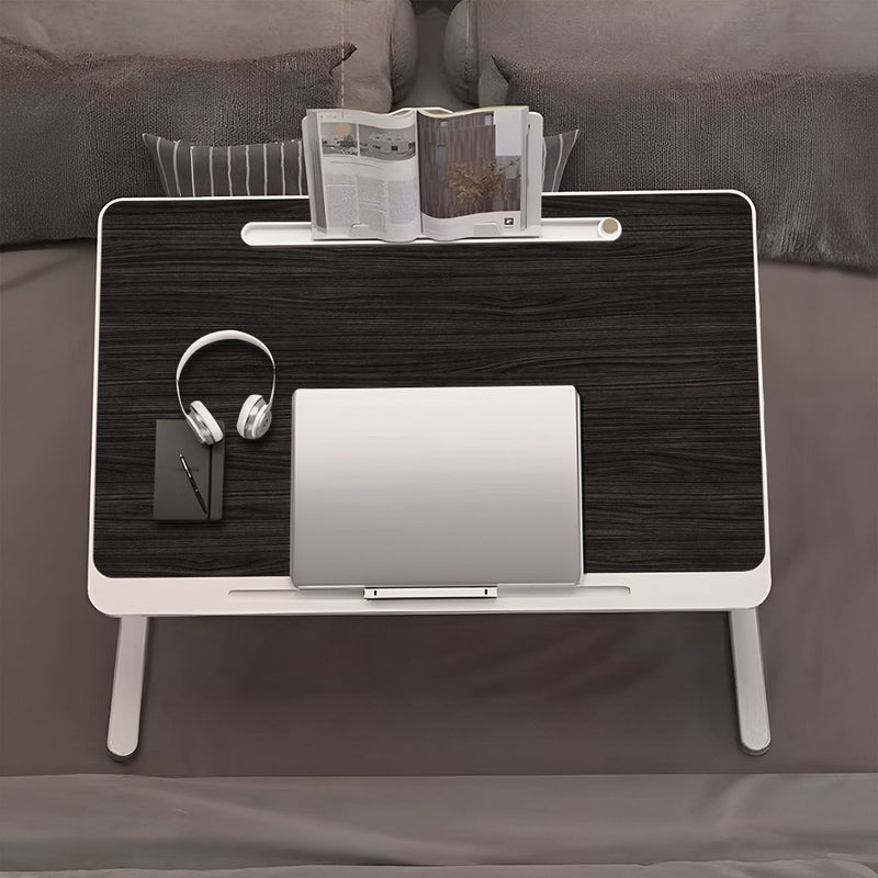 2X 60X40Cm Black Foldable Adjustable Laptop Bed Table With Tablet Slot
