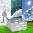 100cm Square Galvanized Raised Garden Bed Planter Box Silver Outdoor Use