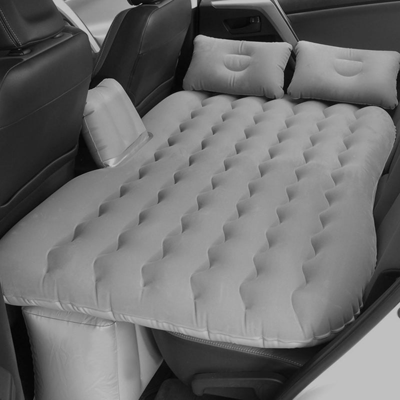 Inflatable Car Mattress Pvc 132x75x10cm Grey Pump Pillows Travel Camping