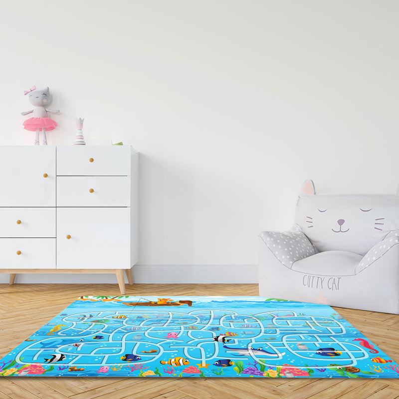 Kids Rug 120cm Street Map Play Mat Educational Nursery Bedroom Playroom Carpet