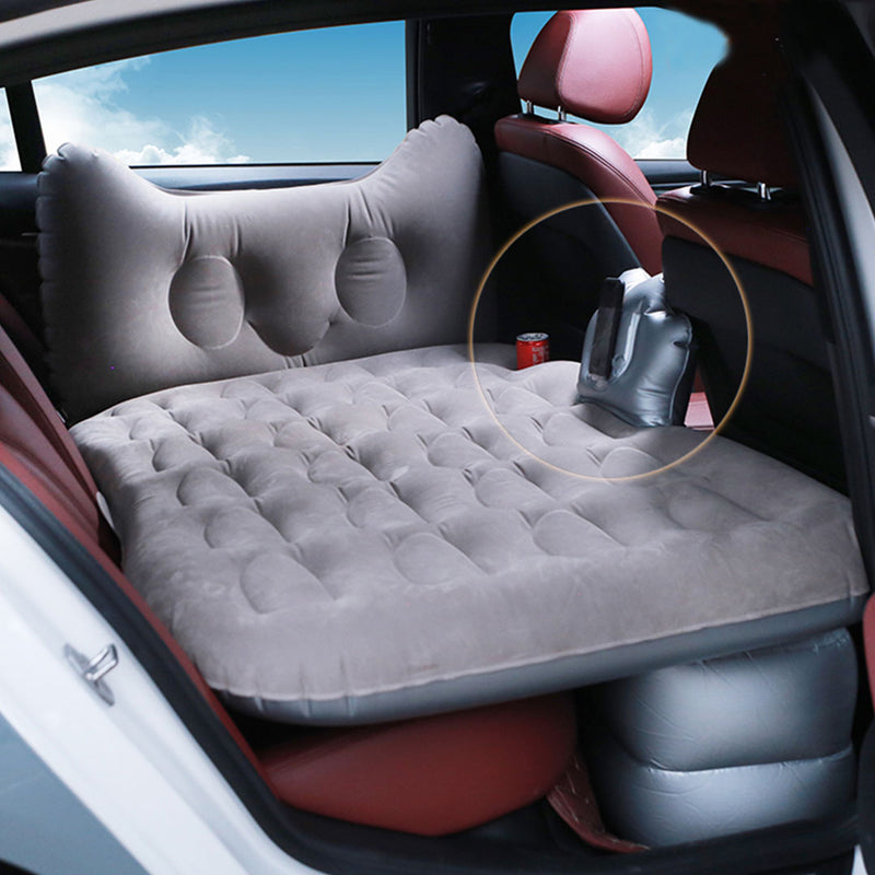 Grey Honeycomb Inflatable Car Mattress Portable Camping Air Bed Travel Kit