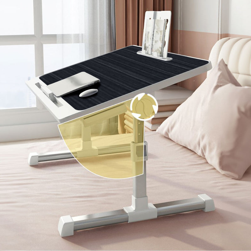 Portable Foldable Bed Table 60X40cm Adjustable 27 To 40cm Tablet Slot Black
