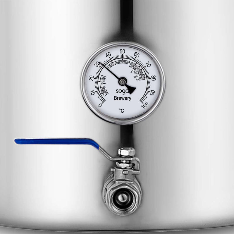 304 Stainless Steel Brewery Pot 50L 40x40cm Beer Valve Triple Bottom