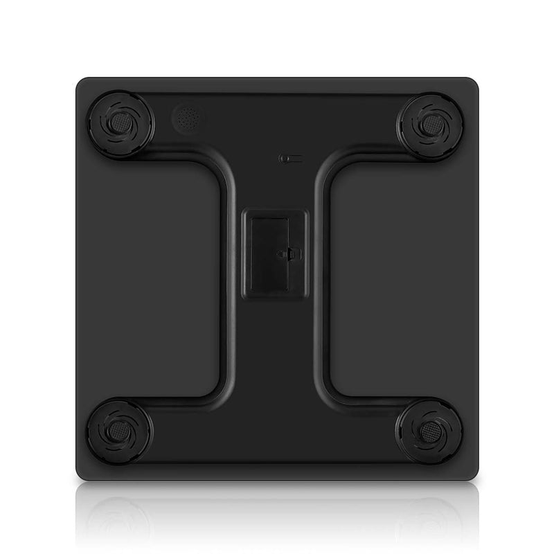 Glass Digital Body Fat Scale Lcd Display 180kg Capacity 8 Users 30x30cm Black