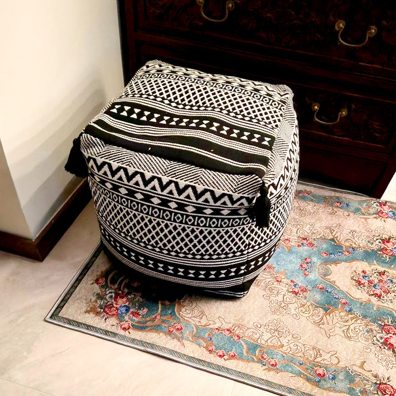 Pouf Cushion Polyester 42cm EPP Particle Insert Plush Beige