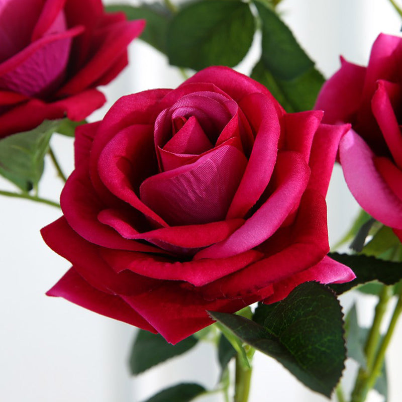 Artificial Silk Rose Bouquet 8 Bunch 5 Heads Pink 90cm Wedding Decoration