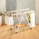 2X Portable Stainless Steel Wing Shape Clothes Drying Rack 140cm Foldable White