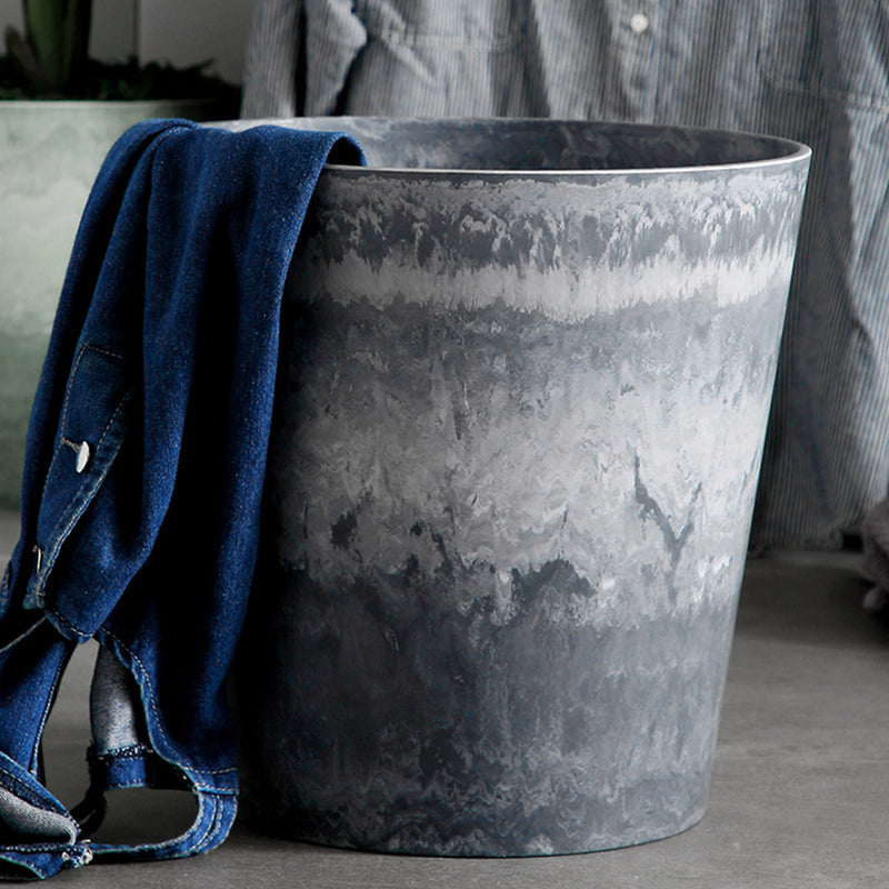 2X 37cm Weathered Grey Resin Tapered Planter Concrete Look Indoor Home Office