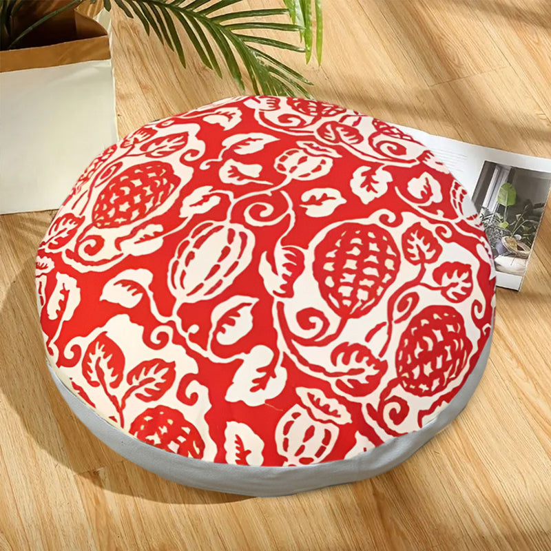 45x45x18cm Red Polyester Cotton Floor Pouf Cushion EPP Particle Insert