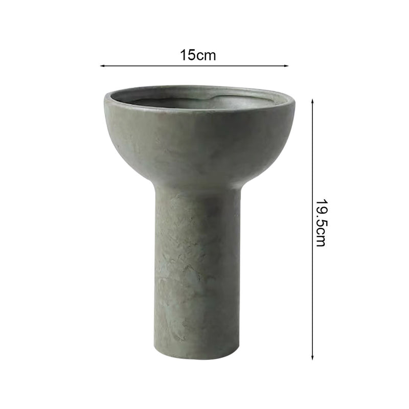 Minimalist Nordic Ceramic Vase 15x19.5cm Versatile Fruit Bowl Gray