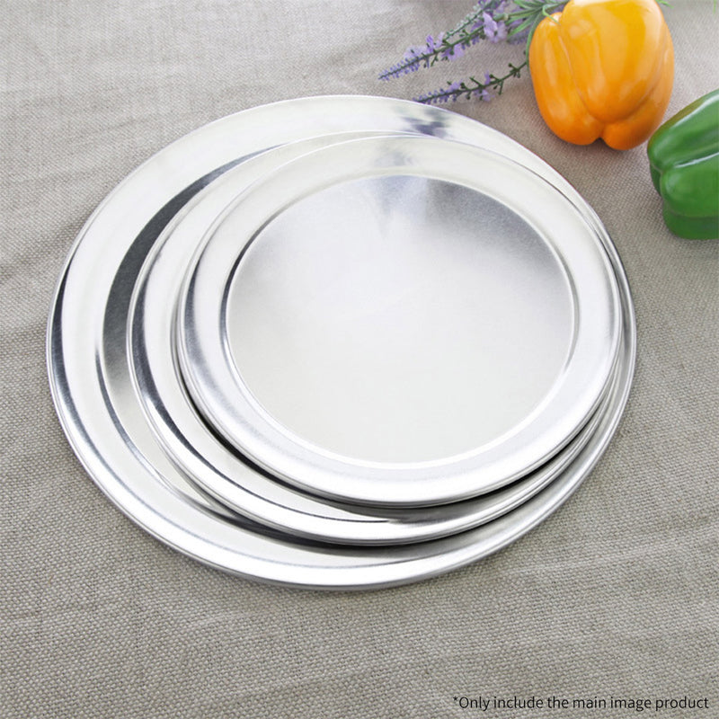 6X 8 Inch Round Aluminum Steel Pizza Pan Silver Commercial Grade Dishwasher Safe