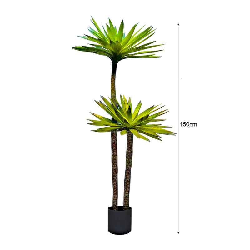 150cm Yucca Artificial Tree Polyurethane Polyethylene Plastic 2 Branches Green