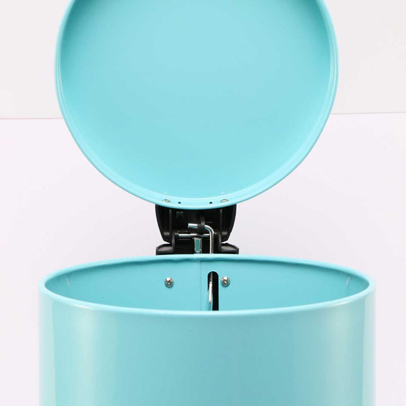 2X 7L Stainless Steel Pedal Bin Round Blue Soft Close Removable Liner