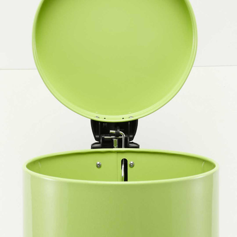 2X 7L Stainless Steel Pedal Bin Green Round Hands-Free Soft Close Removable Inner