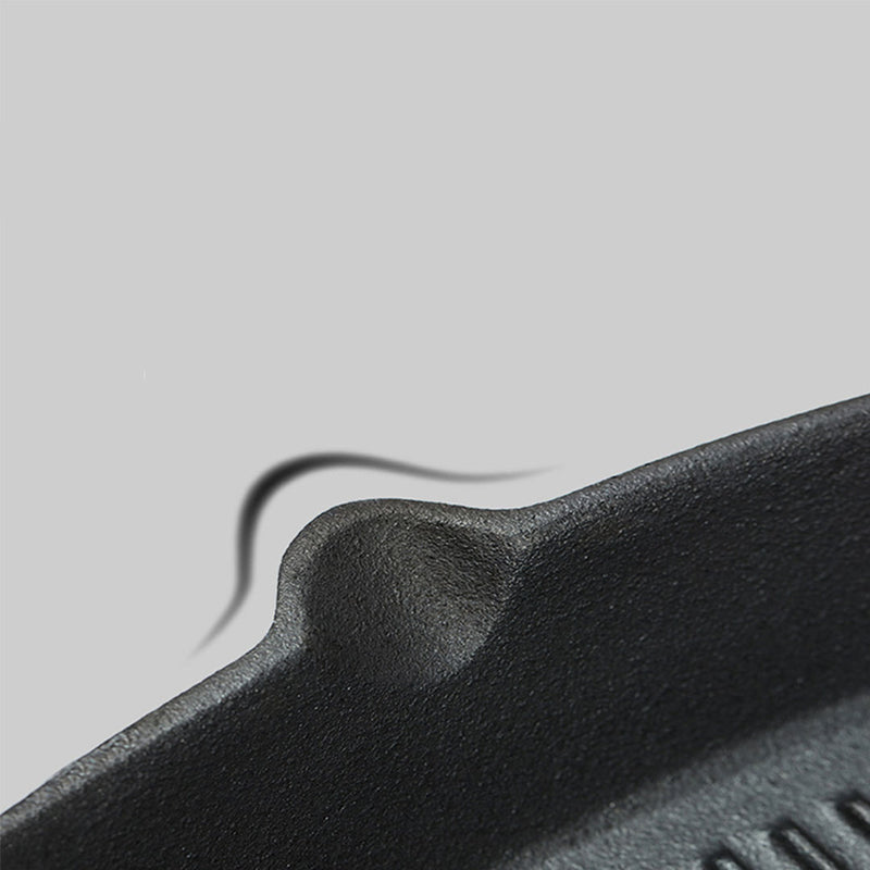 26cm Square Ribbed Cast Iron Grill Pan Preseasoned Induction Ready Handle