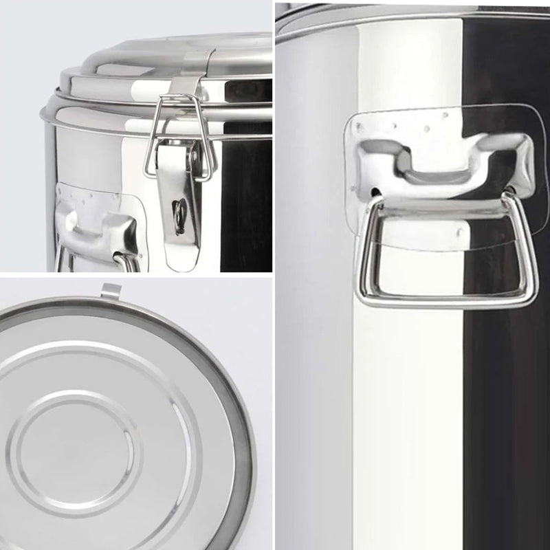 50L Stainless Steel Insulated Stock Pot Hot Cold Beverage Dispenser With Latches