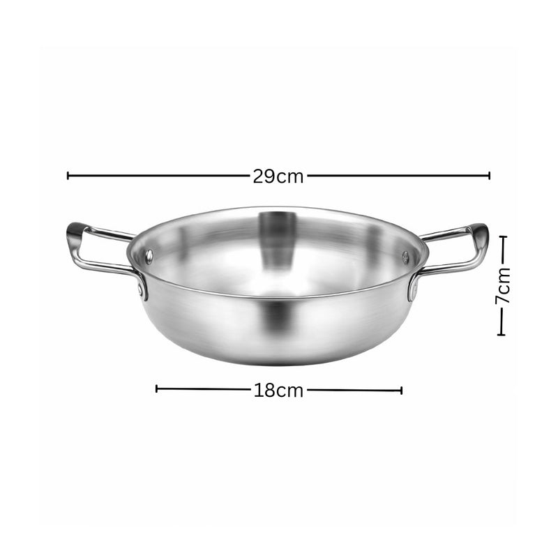 18cm Premium Stainless Steel Stockpot Versatile Durable Silver Kitchen Essential