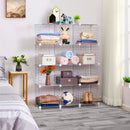 White Portable 12 Cube Modular Storage Organizer Iron Mesh Space Saver Shelf