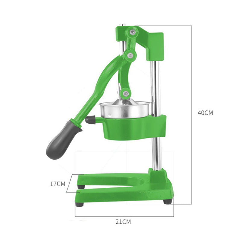 Commercial Cast Iron Hand Press Citrus Juicer 304 Stainless Steel Cone Green