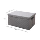 Small Grey Fabric Storage Box 60L Nonwoven Dustproof Organizer With Lid