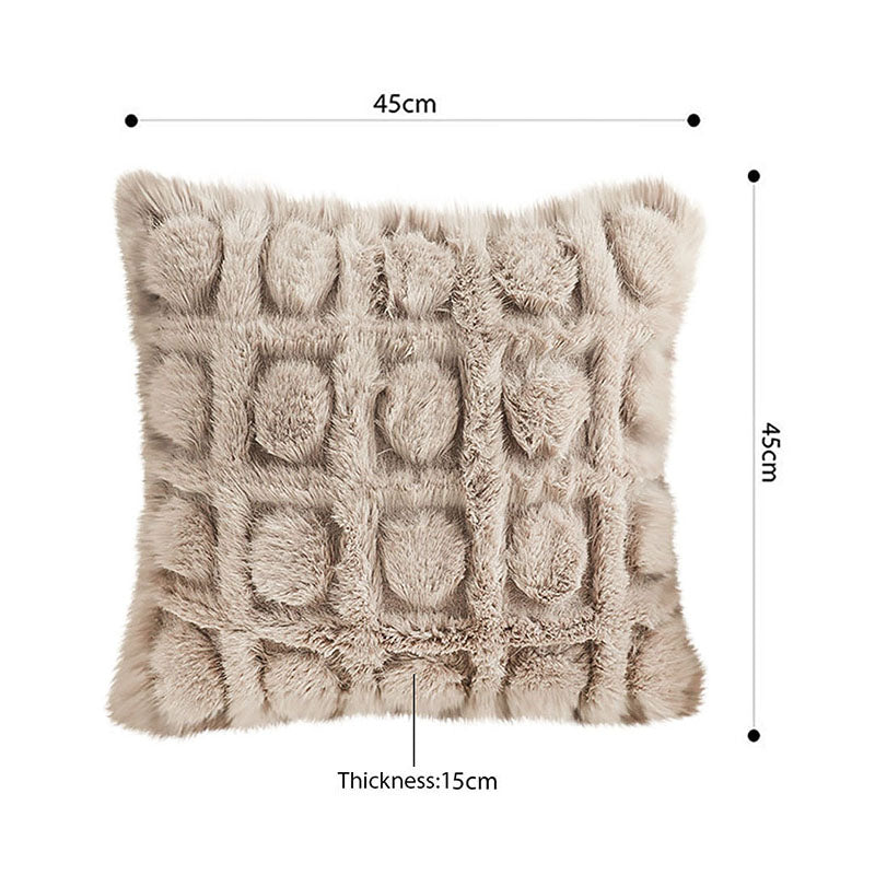 Plush Velvet Square Throw Pillow 45cm Beige Soft Cushion Modern Decor