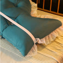 120cm Princess Pillow Headboard Blue Green Polyester Ruffle Lace Backrest Decor