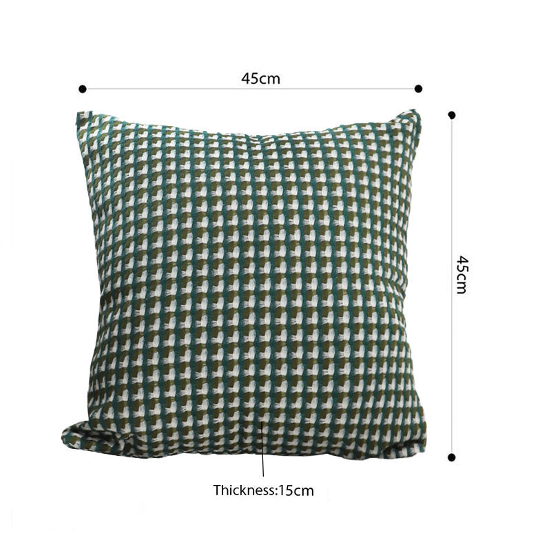 45cm Square Velvet Throw Pillow Subtle Green Polyester Cotton Plush