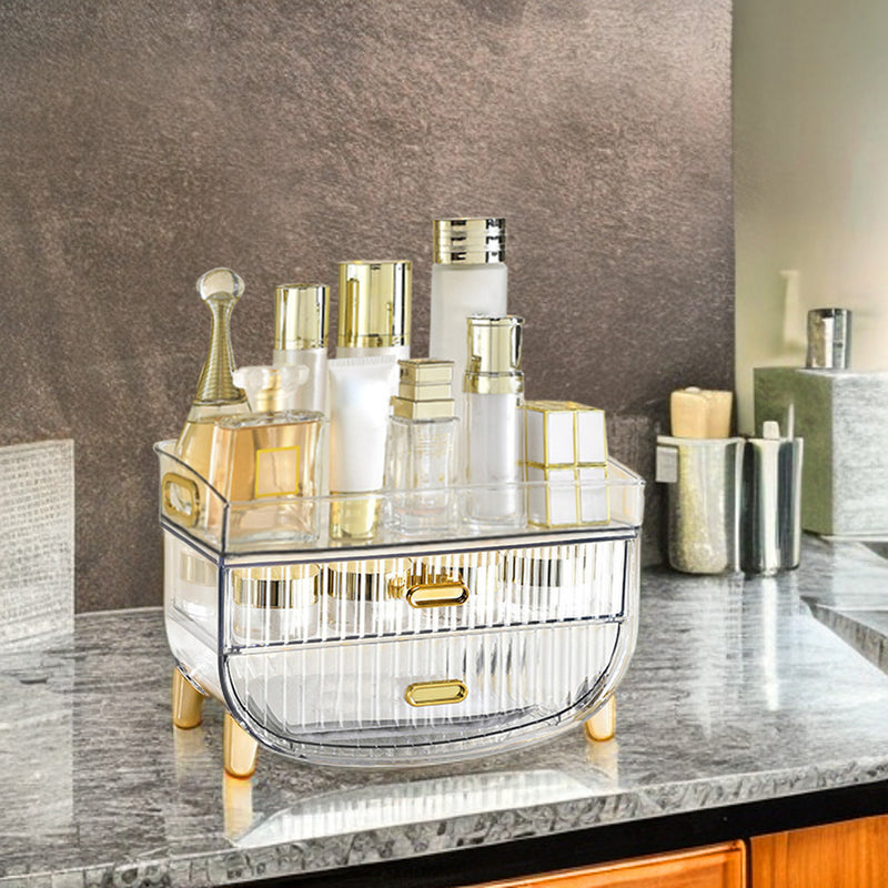 3 Tier Transparent Abs Cosmetic Storage Organizer 28.5X18X20cm Countertop Vanity