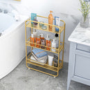3 Tier Metal Bathroom Shelf 50x20x80cm Multifunctional Storage Rack Gold