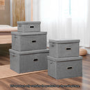 Large Grey Foldable Canvas Storage Box Cube Organizer Basket Home Decor 44x29x30cm