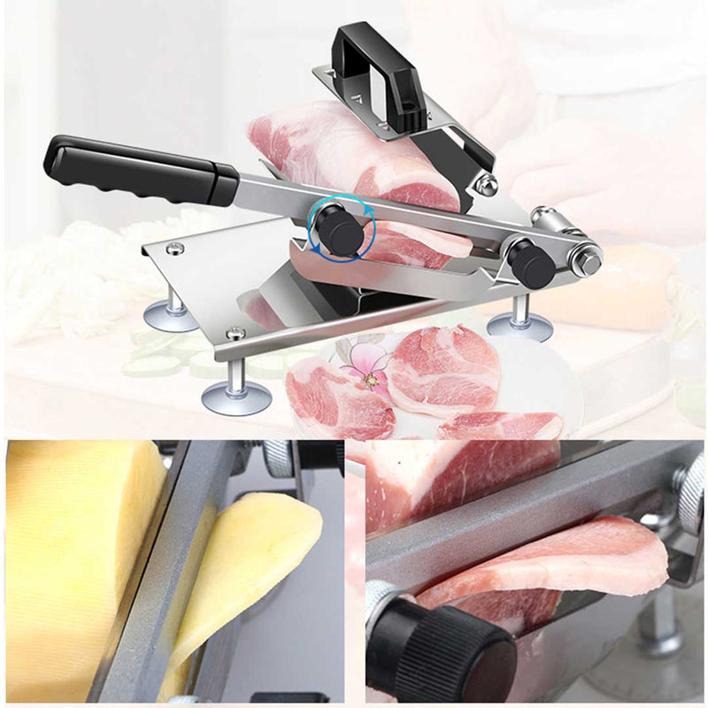 2X Manual Frozen Meat Slicer Commercial Grade 18/10 Stainless Steel 200MM Blade