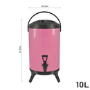 10L Stainless Steel Insulated Beverage Dispenser With Faucet Hot Cold Pink