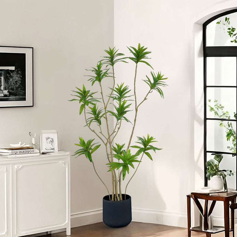 2X 150cm Artificial Lily Bamboo Tree Home Decor Realistic Green Plant 12 Branches