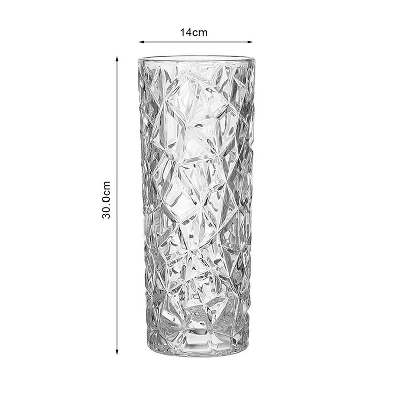Heavy Duty 14x30cm Glass Vase Crystal Clear Design for Home or Event Décor
