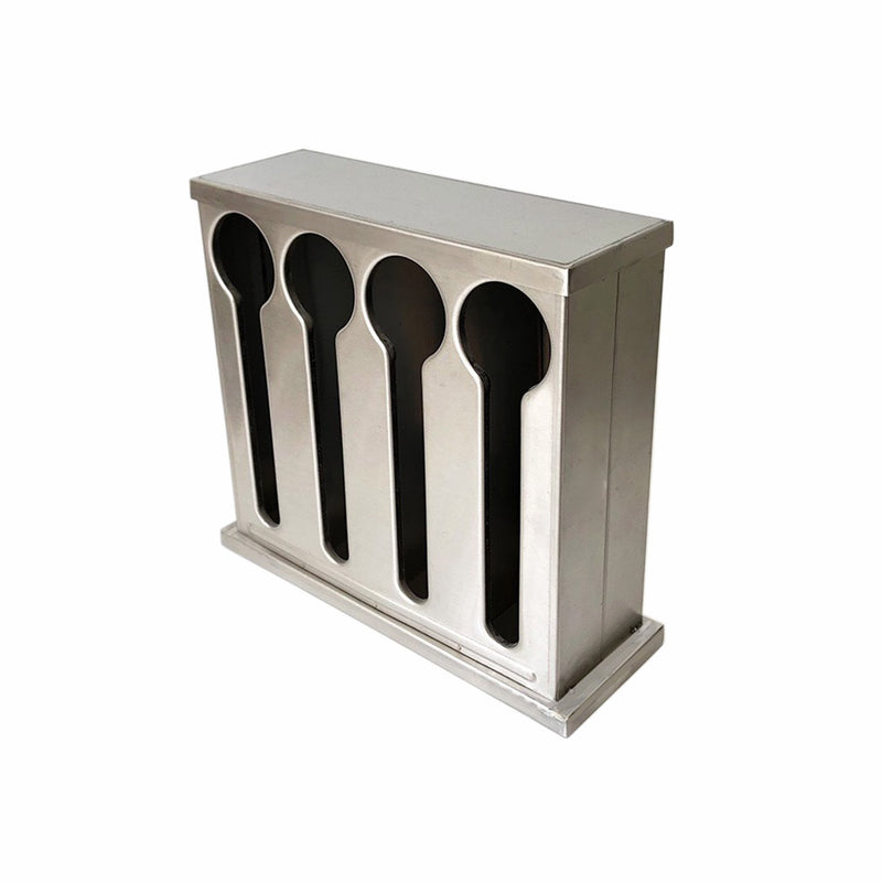 Stainless Steel Spoon Utensil Holder 4 Holes 240X90X230mm Detachable Cover Drain
