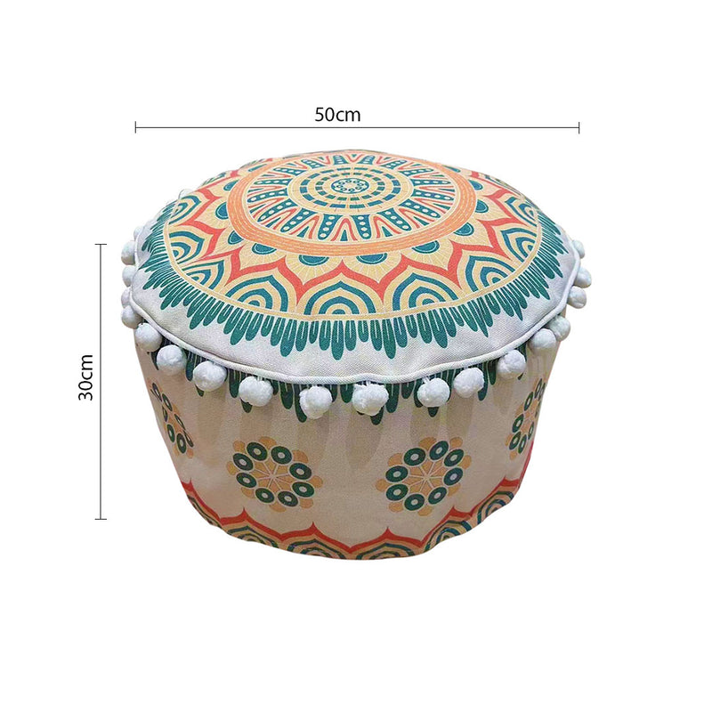 2X 50x30cm Polyester Cotton Pouf Cushion With EPP Particle Support Multicolor