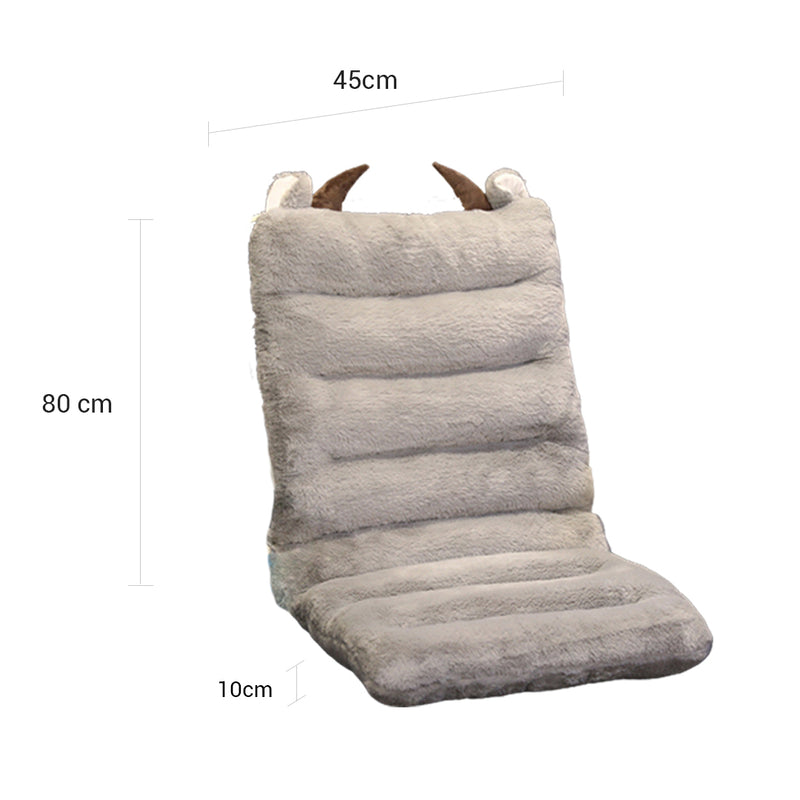 Grey Siamese Cushion PP Cotton Back Waist Support Chair Mat Home Decor 80cm