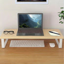 Wood Monitor Stand 40cm Ergonomic Desk Organizer with Storage Natural Finish