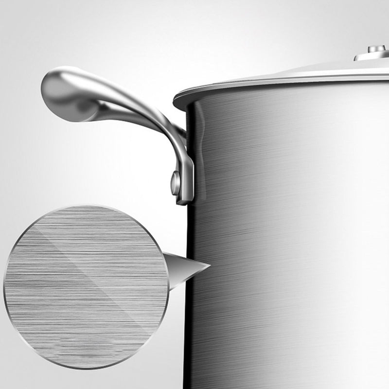 20cm Stainless Steel Stockpot Thick Bottom Glass Lid Heavy Duty 18/10 Soup Pot