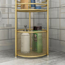 3 Tier Metal Bathroom Storage Shelf Freestanding Organizer Rack Gold