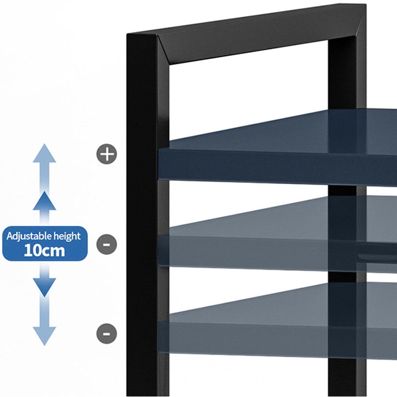 2X 3 Tier Black Carbon Steel Adjustable Microwave Oven Stand with Storage Shelves