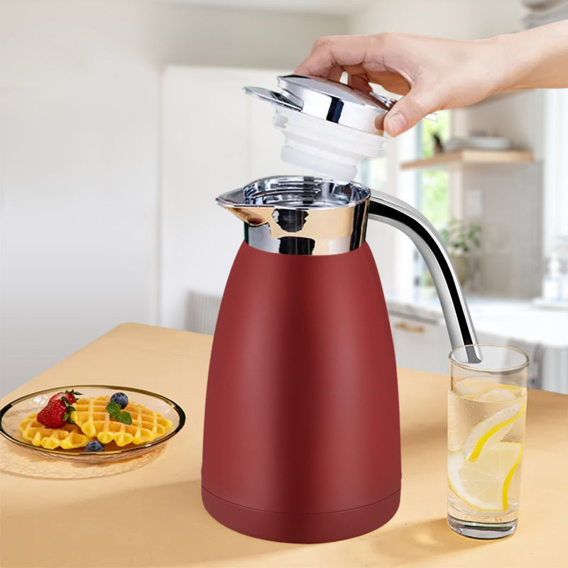 2.2L Insulated Stainless Steel Vacuum Flask Water Bottle Spill Proof Red