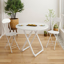 White Minimalist Wood Table 80cm Modern Design Versatile Dining Work Surface
